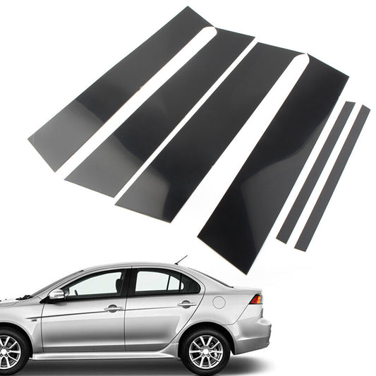 6pcs Black Pillar Posts Door Trim Fit for Mitsubishi Lancer Sedan 2008-2017 2016