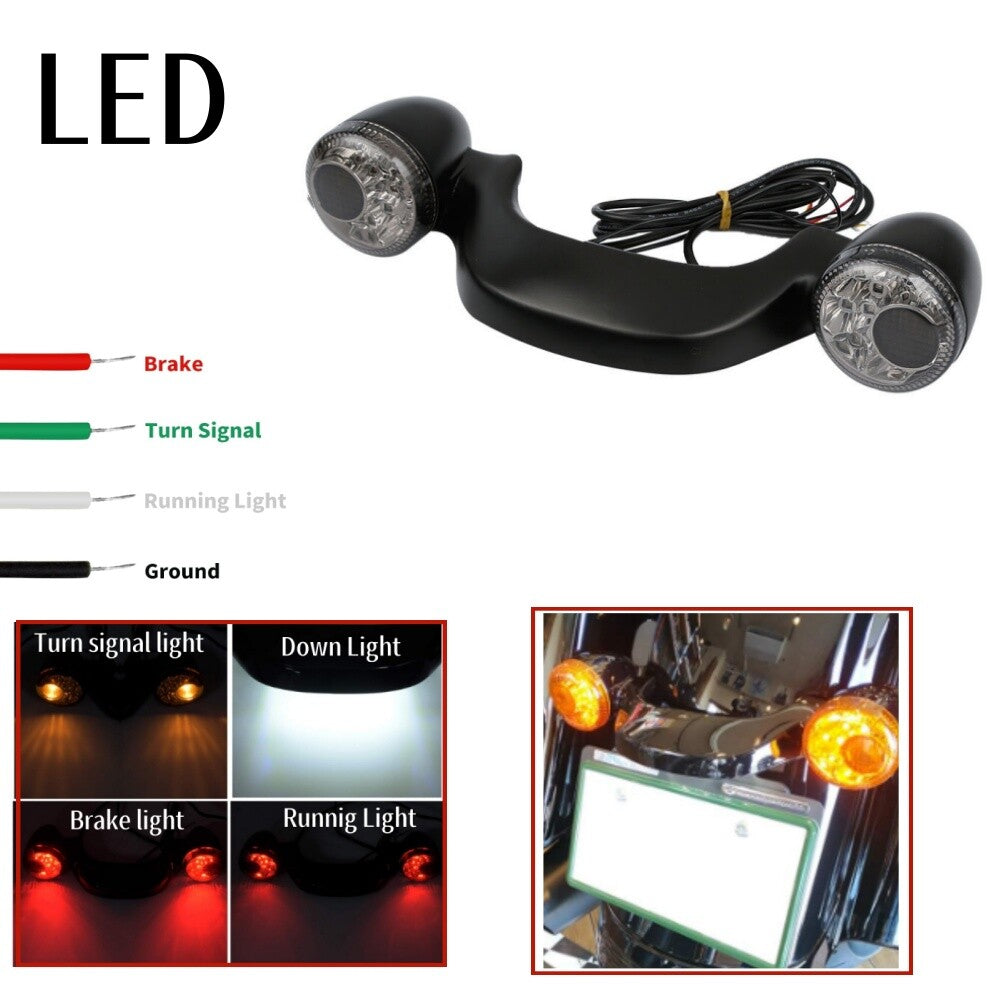 Black rear turn signal brake LED lights suitable for Harley Touring Street Road Glide n