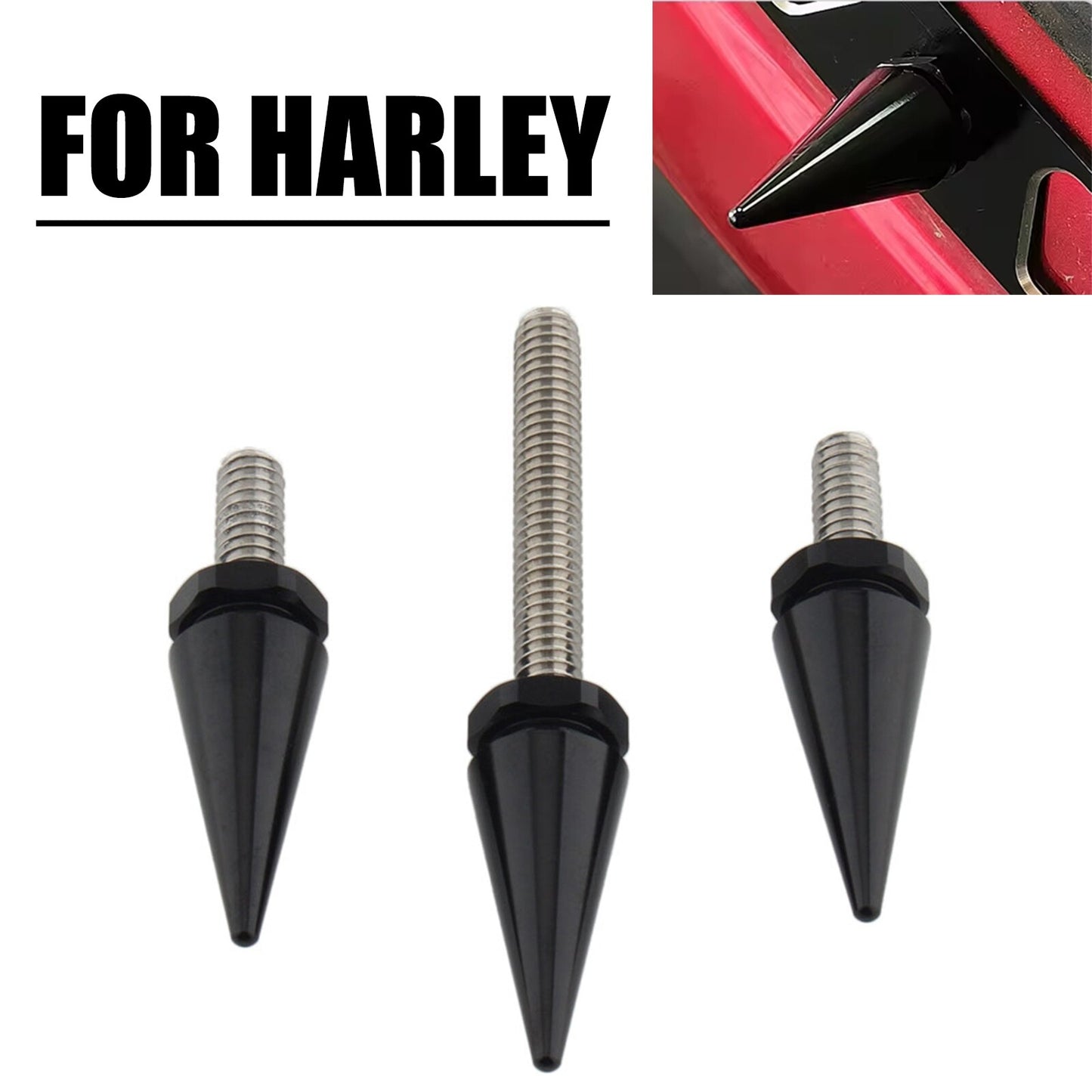 Black Spike Windshield Trim Mount Bolt for Harley Street Glide Electra Glide 14+ Q