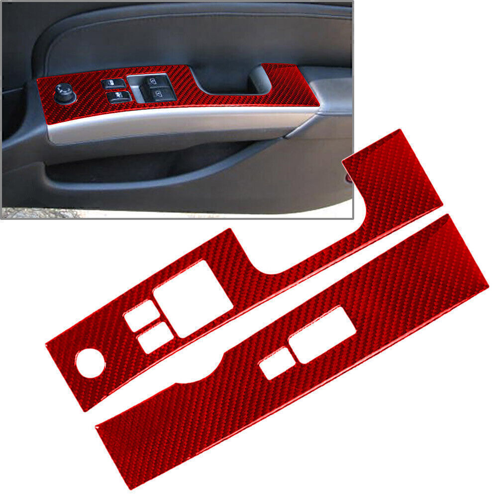 for Nissan 350z 2003-2009 Window Lift Switch Panel Cover Carbon Fiber RHD 2 Pcs