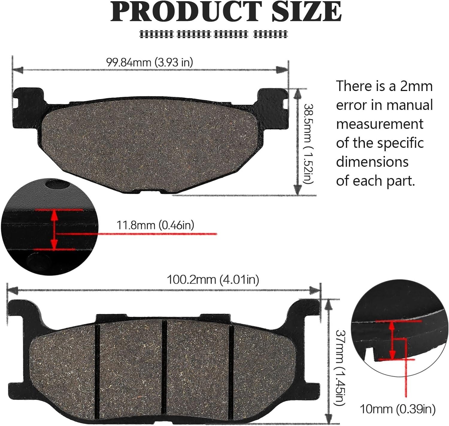 Brake Pads for Yamaha Majesty 400 YP400 YP 400 2005 2006 2007 2008 2009-2013