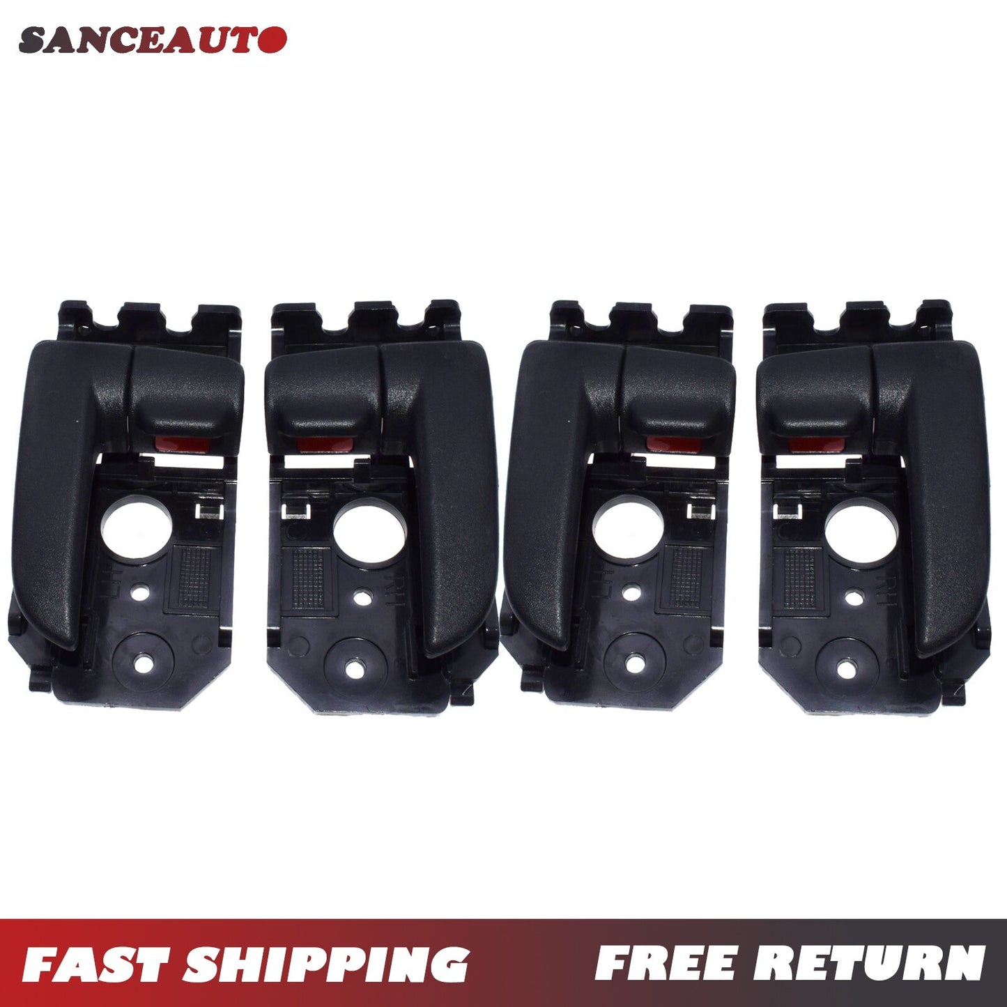 4-piece set of front and rear left interior black door handles for 05-09 for Kia Spectra- n