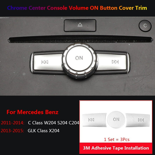 3x Apply To for Mercedes-Benz C GLK Car Center Console Volume Switch Cover Trim