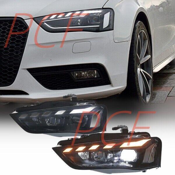 for Audi for A4 13-16 Sequential DRL Front Headlamps LED Headlights Assembly COVER