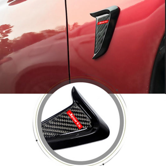 2Pcs Carbon Fiber Look Car Side Fender Vent Air Wing Cover Trim Accessories