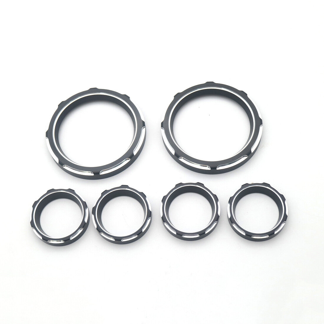 6Pcs Black CNC Speedometer Tachometer Ring Cover For Touring Electra Glide 96-13 Q