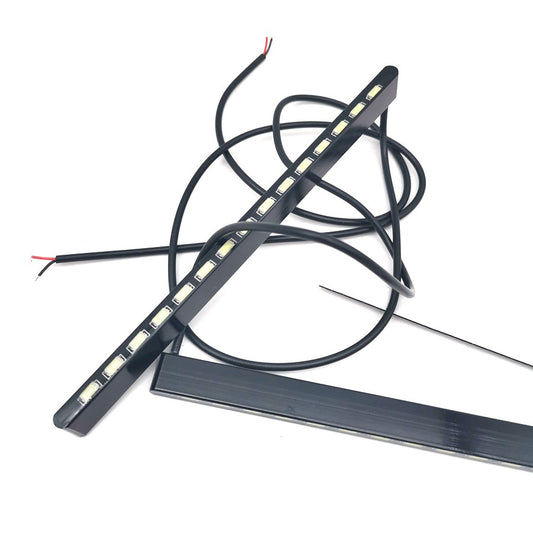2x Aluminum DC12V 7.5W Super Slim Car Truck Fog Signal Light DRL Strip White Q