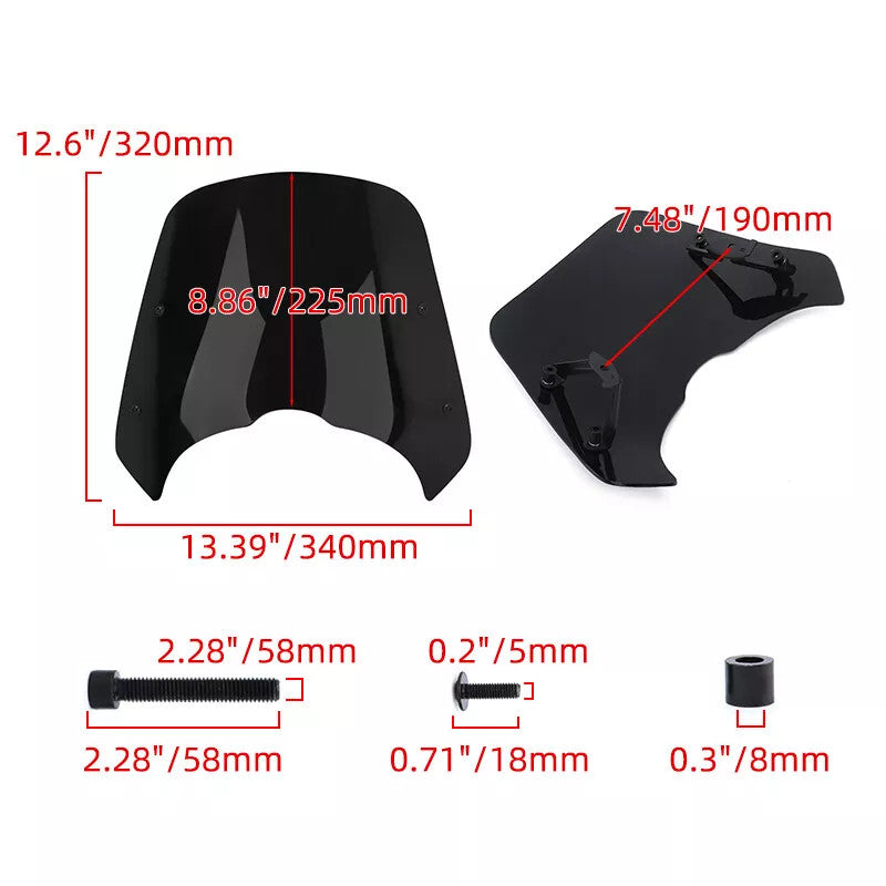 Windshield protector for Vulcan S650 VN650 2015-2022, Black. n