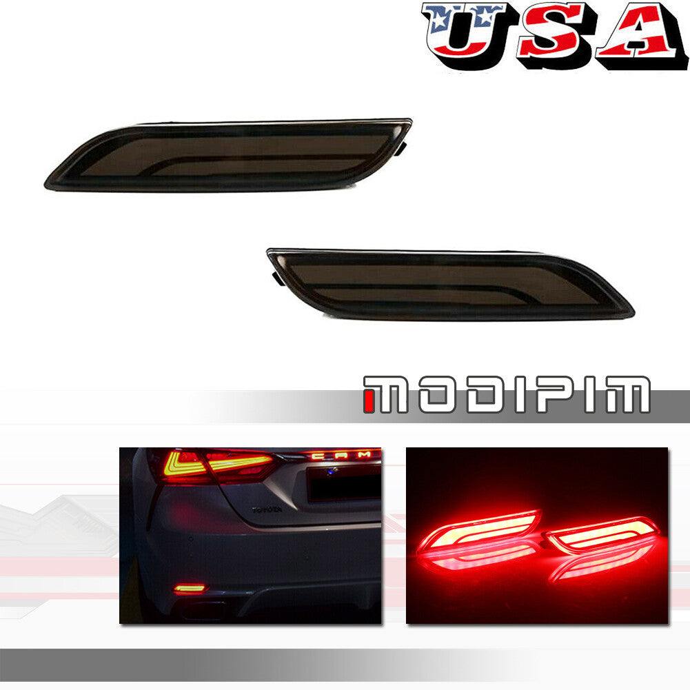 Smoked Lens Rear LED Tail Brake Turn Signal Light For 2018 for 8 for CAMRY - v