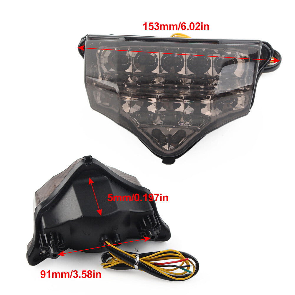 LED Taillights Brake Turn Signal Smoke Lens for Yamaha FZ600 FZ6 FAZER 2004-09