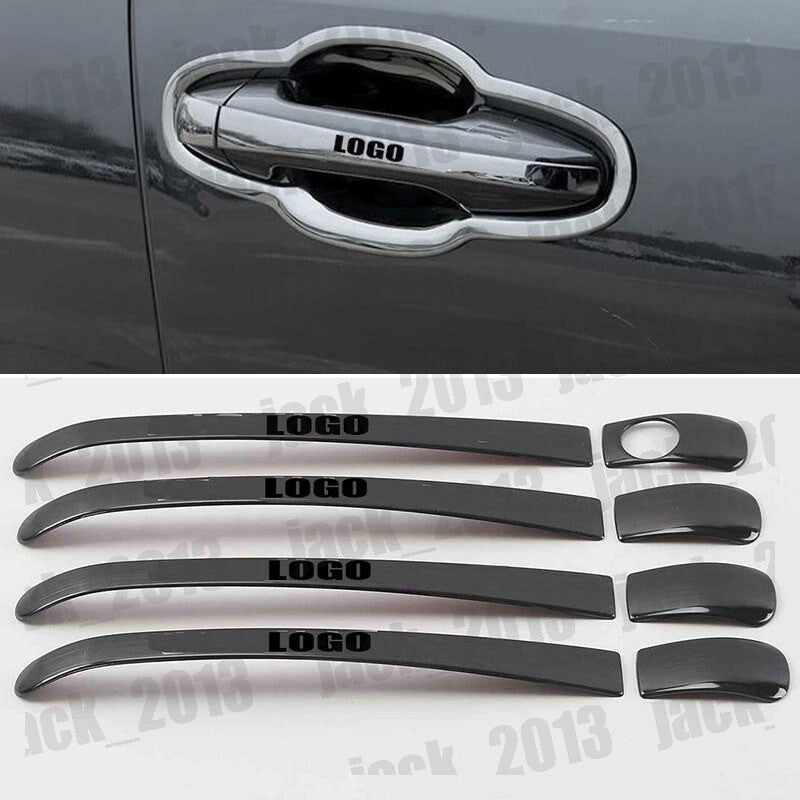 Black steel Car Door Handle Stripes Cover Trim For 2015-2019 for Toyota Highlander