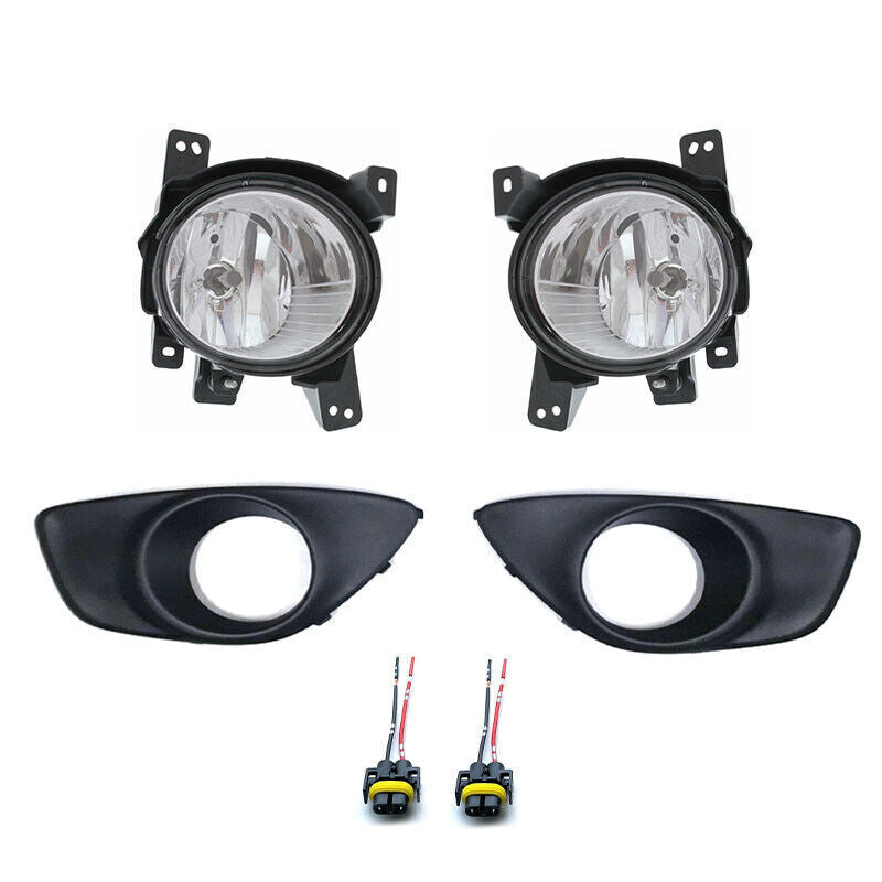 Front Fog lamp + protective cover belt conector 6pcs for Hyundai Santa Fe 10-12