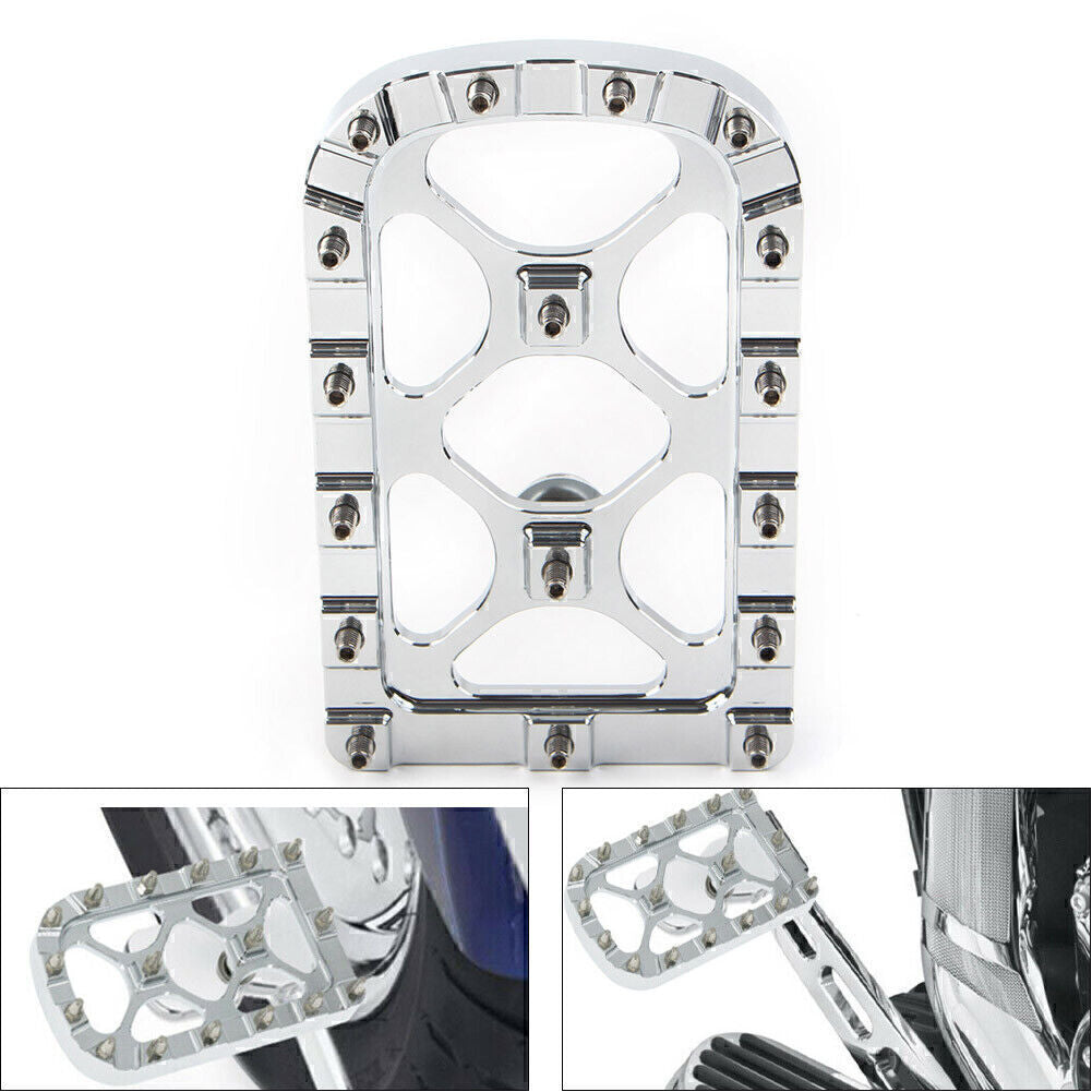 2x Chrome MX Style Large Brake Pedal Pad Cover for Harley Electra Glide Softail