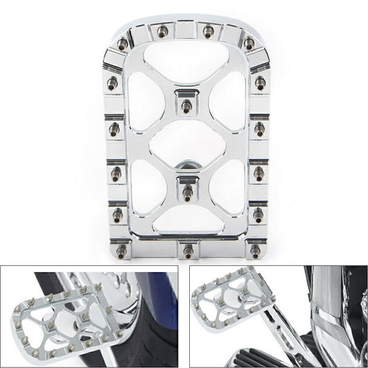 2x Chrome MX Style Large Brake Pedal Pad Cover for Harley Electra Glide Softail