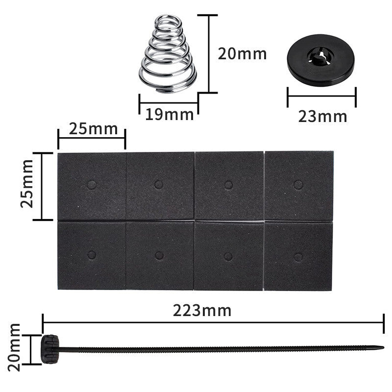4Pcs Radiator Cooling Fan Oil Transmission Oil Cooler Mounting Kit 13001 Black