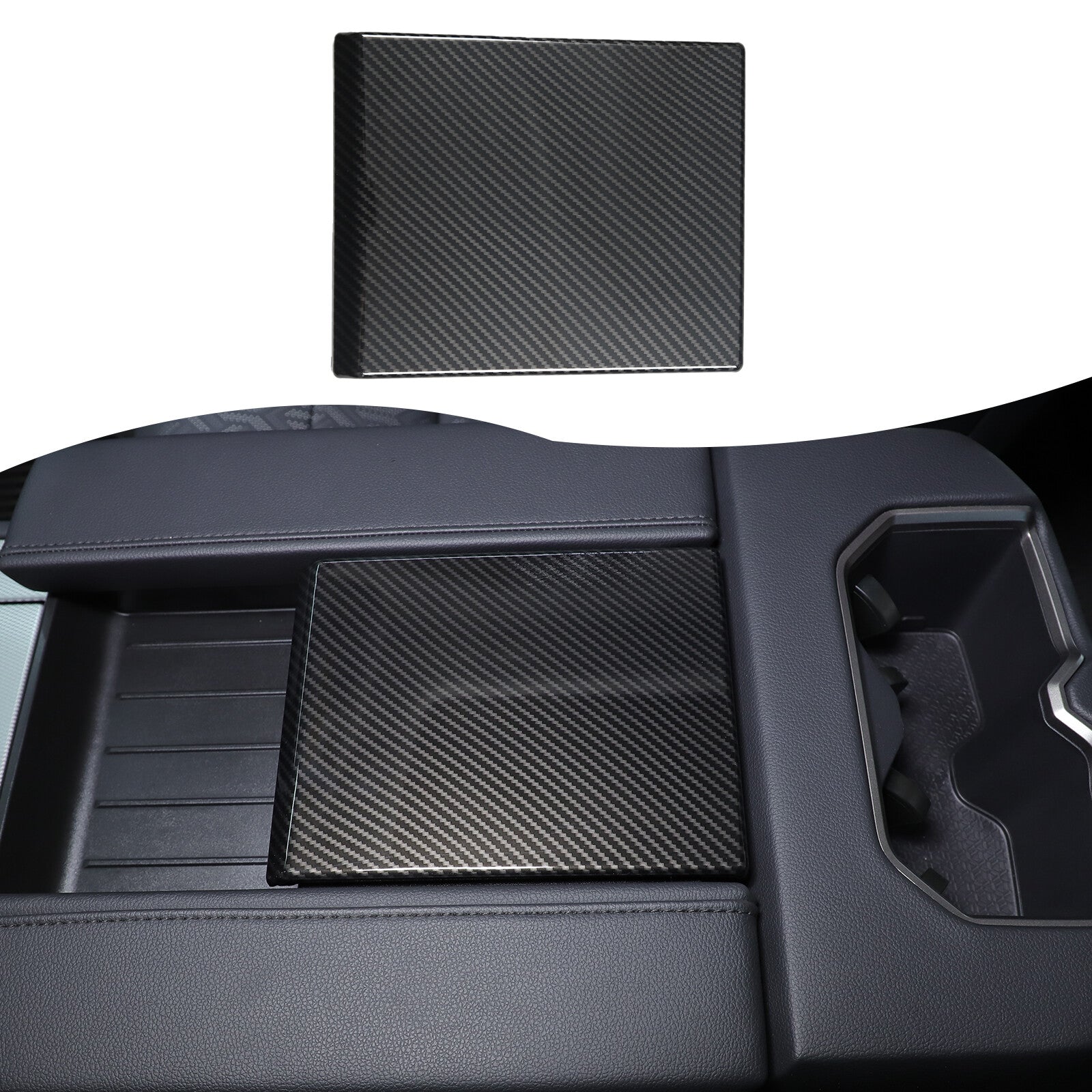 Carbon fiber ABS armrest box cover decorative panel cover suitable for Tundra 2022-2023- n