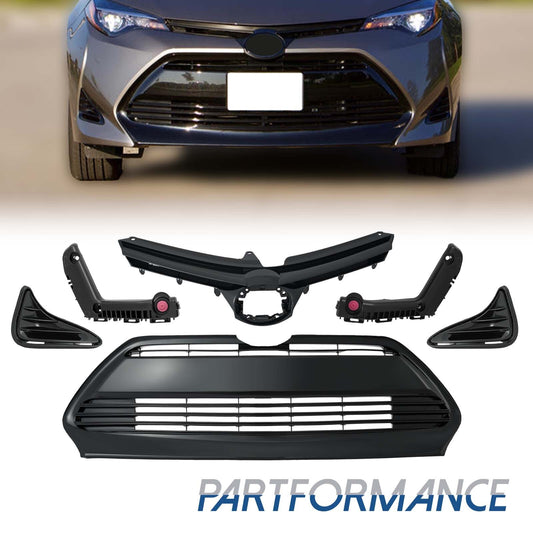 6-Piece Set for 2017 - 2019 for Corolla LE XLE CE Front Grille Mist Cover Bracket Set - v