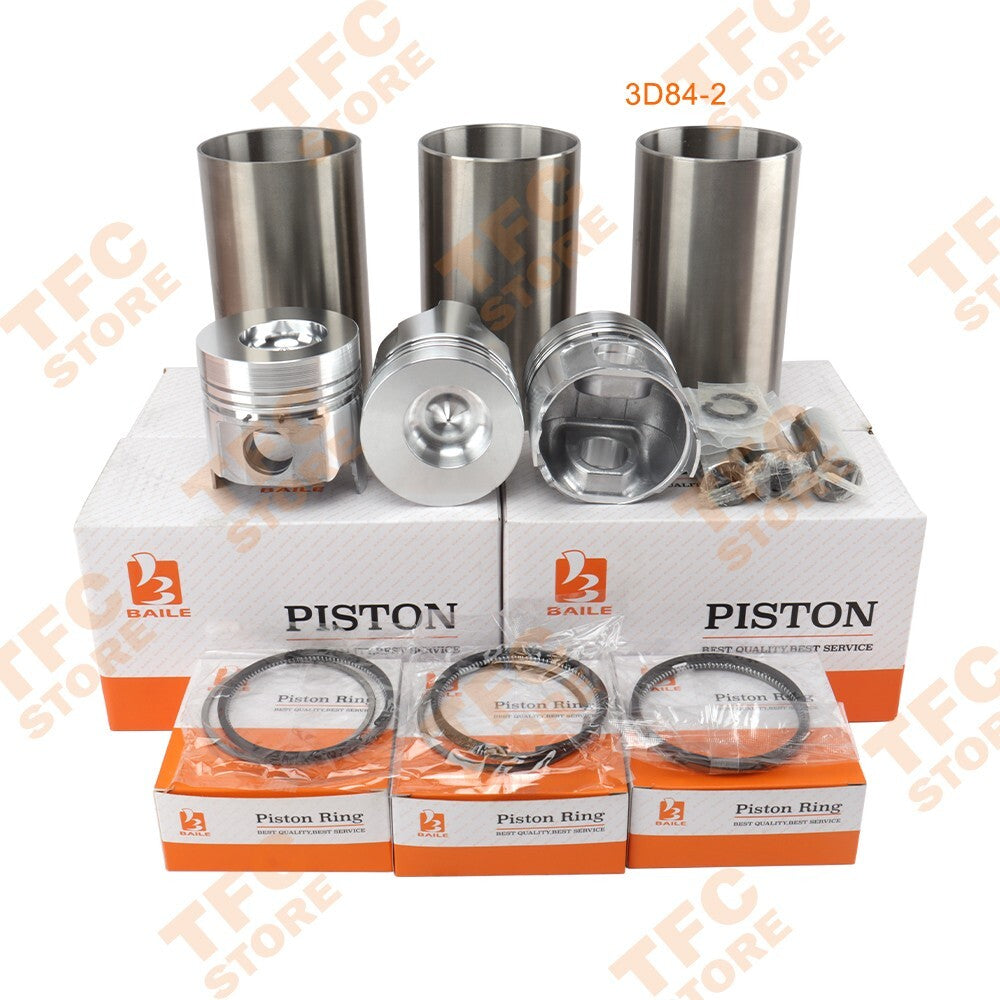 3D84-2 Piston Kit  Rings With Cylinder Liner STD For Kubota Engine 3 Cylinders