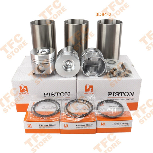 3D84-2 Piston Kit  Rings With Cylinder Liner STD For Kubota Engine 3 Cylinders