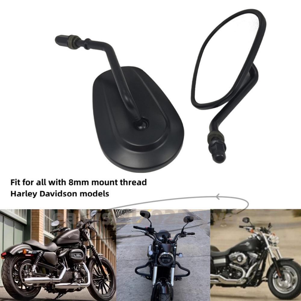 8MM Tapered Motorcycle Rearview Side Mirrors for Harley Sportster 883 XL883C