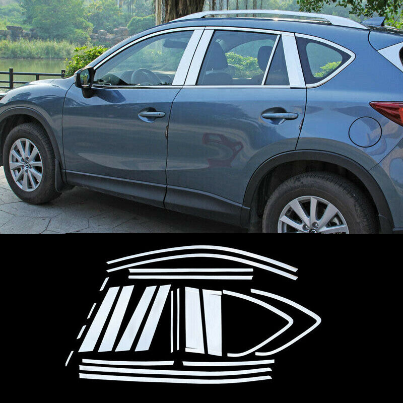 for Mazda CX-5 2012-2016 Stainless Side Door Full Window Frame Sill cover trim