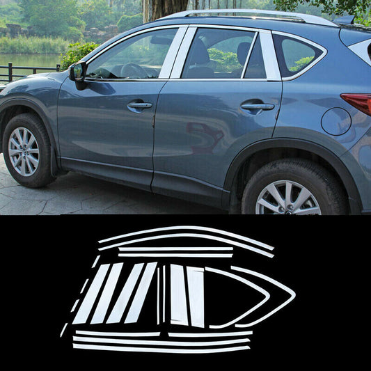 for Mazda CX-5 2012-2016 Stainless Side Door Full Window Frame Sill cover trim