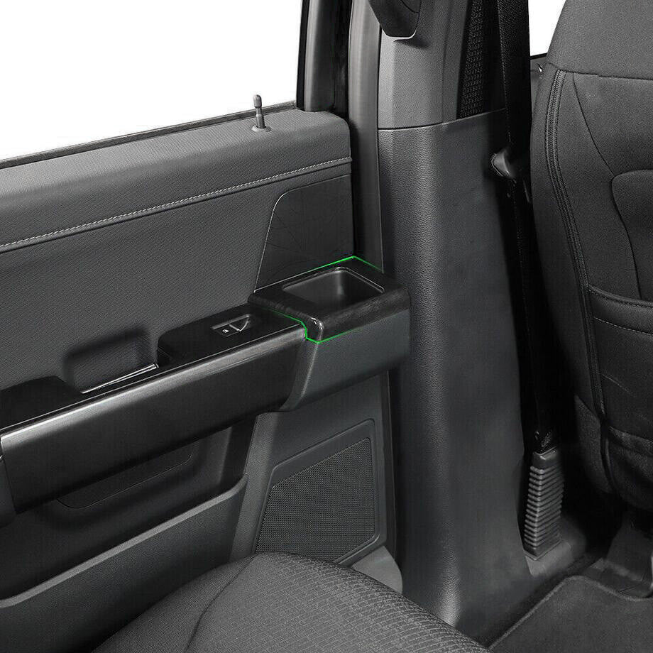 Suitable for 21-23 for Ford F150 Black Wood Grain Rear Door Armrest Storage Panel Cover Trim