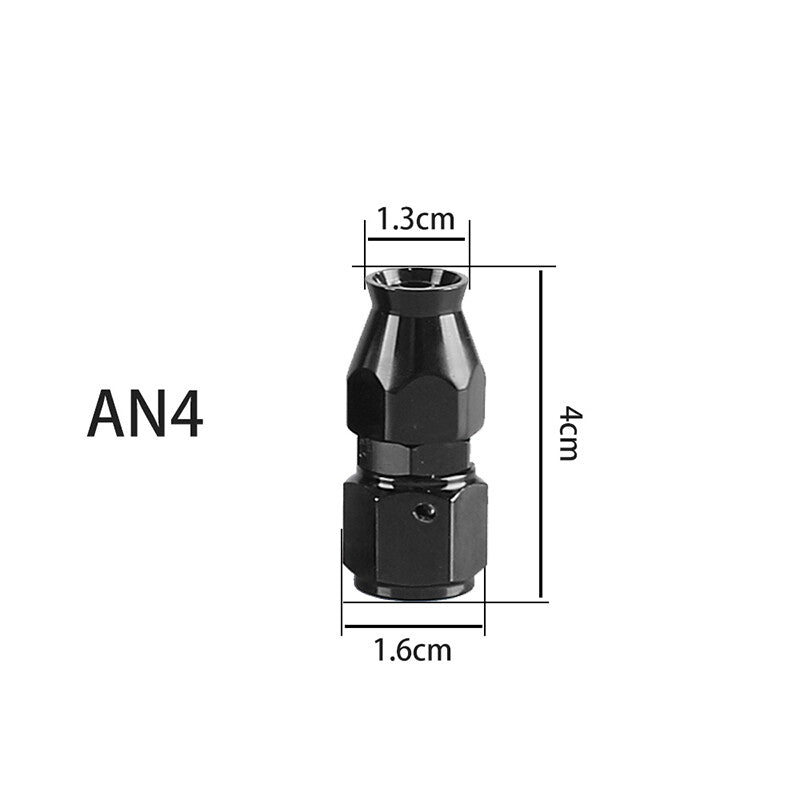 4AN PTFE Hose End Fitting Adapter AN4 Straight for PTFE Hose Line Only Black