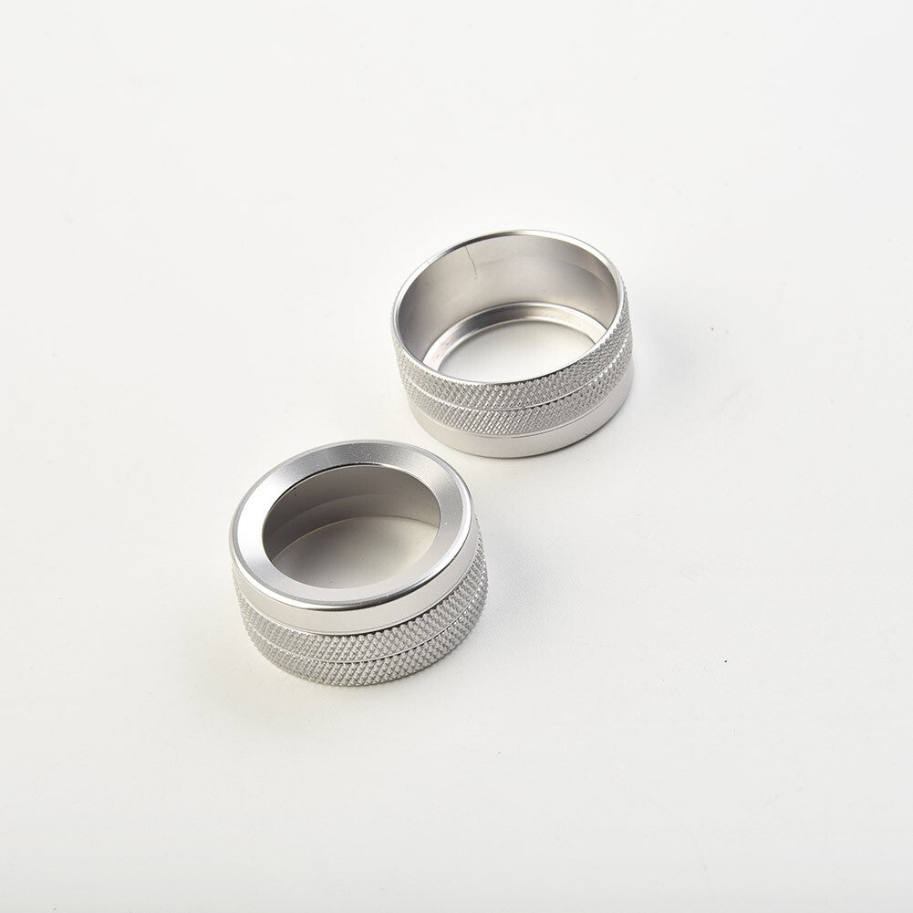 2x Silver Car Volume Radio Knob Covers Set Kit For 911 for Macan 718 For v