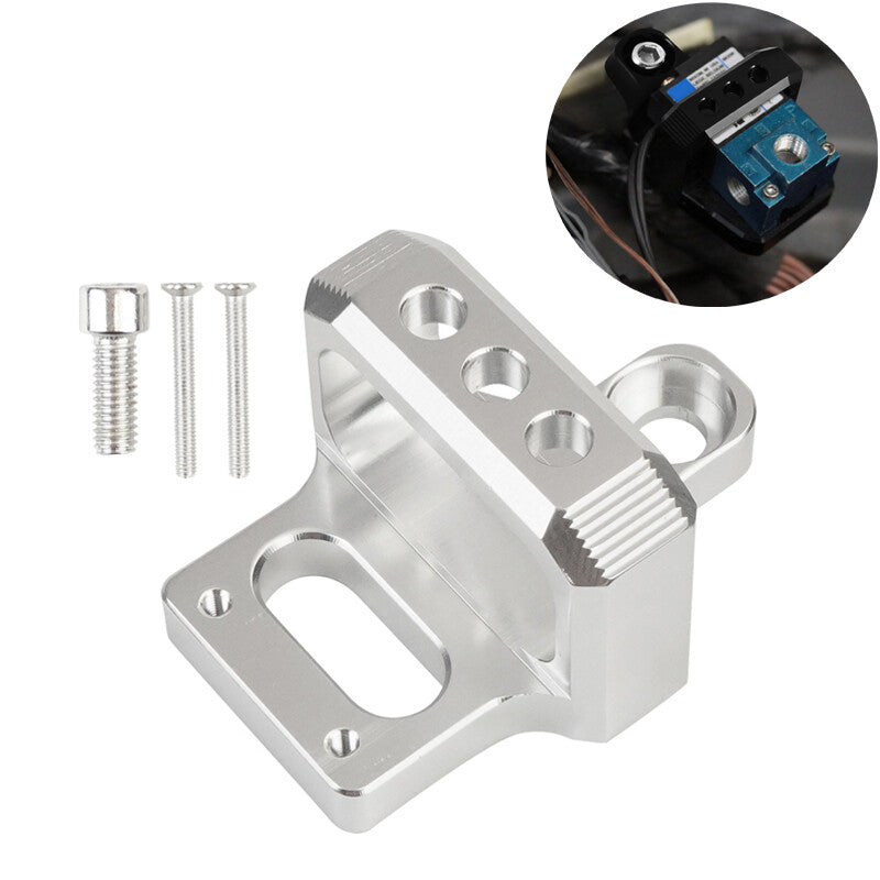 3 Port For Mac AEM Boost Controller Solenoid Valve Mount Holder Bracket Silver