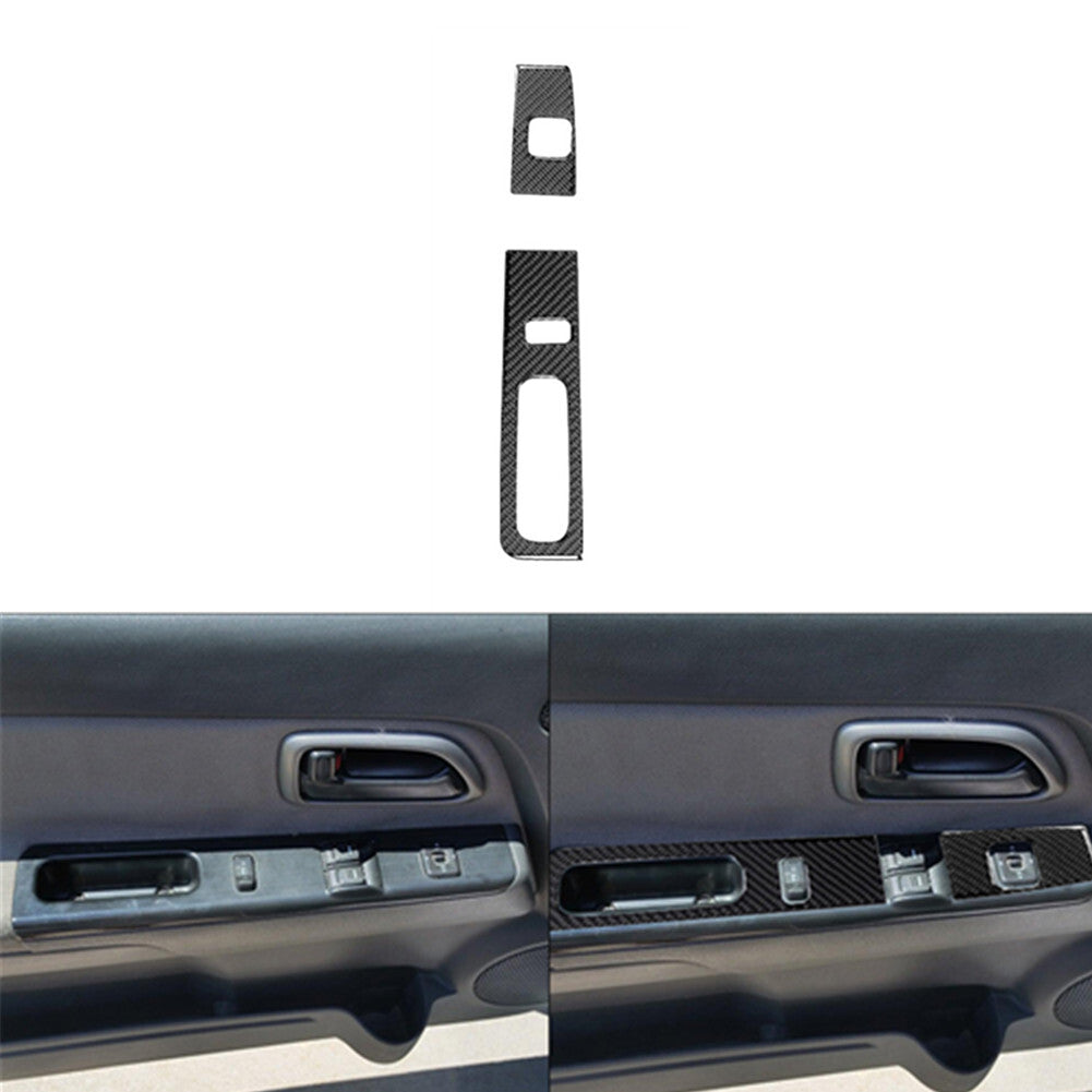 2Pcs Carbon Fiber Central Storage Box Cover Trim For Tundra 2014-2018 v