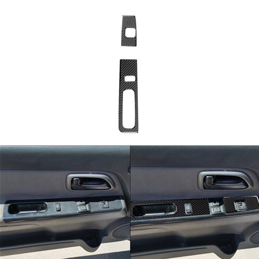2Pcs Carbon Fiber Central Storage Box Cover Trim For Tundra 2014-2018 v