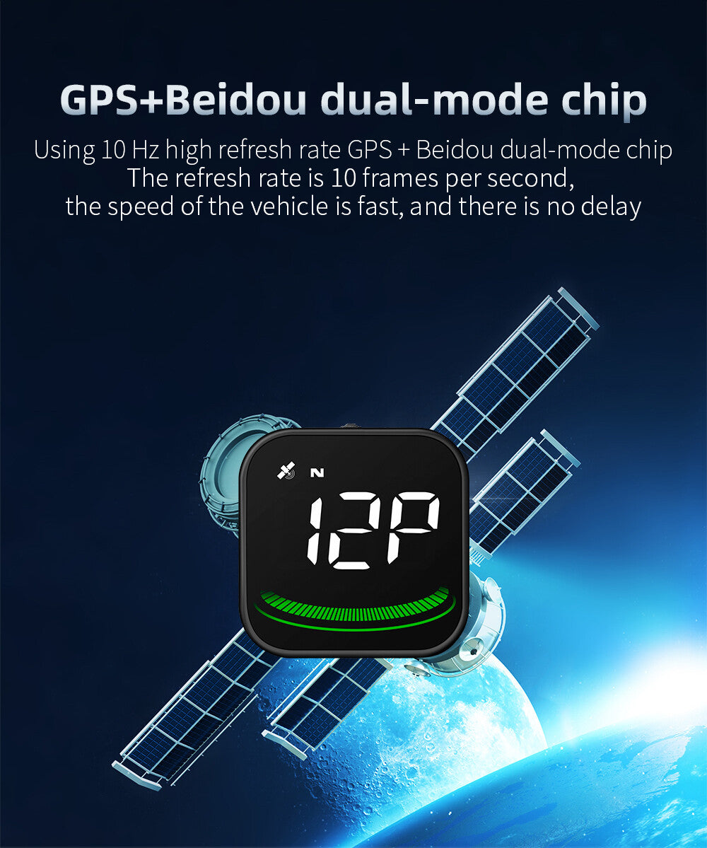 Digital GPS speedometer, car head-up display, overspeed warning alarm with Compass- n