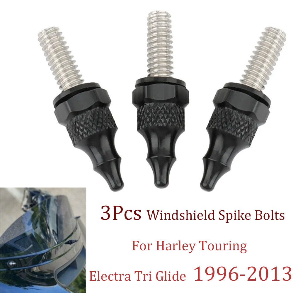 3 Black Windshield Bolts and Screws for Harley Electra Glide 1996 - 2013 n