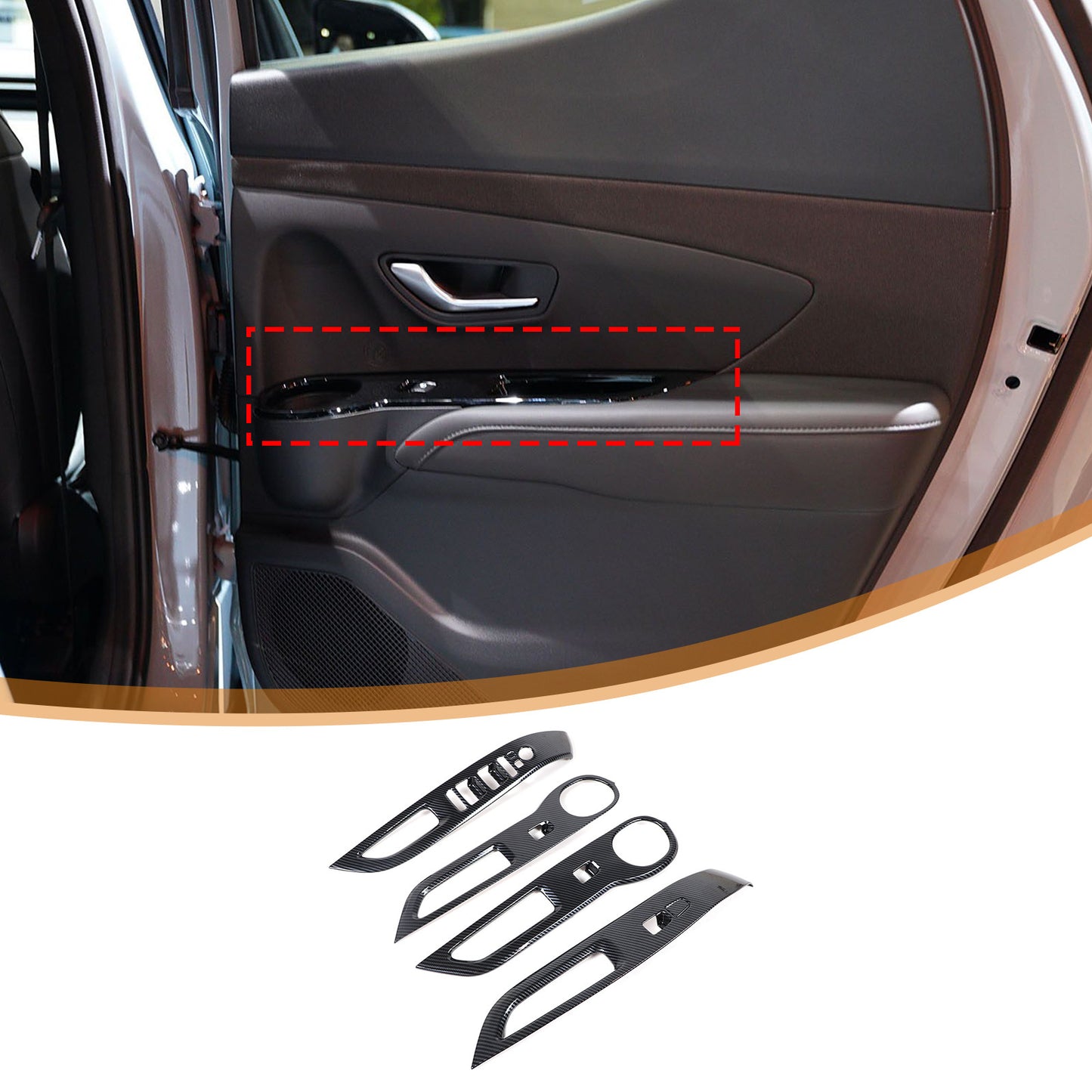 2-Piece Front and Rear Car Badge Decorative Rings for Subaru XV 2022-2023