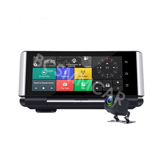 7in Dual Lens Car Camera Dash Cam Front Rear GPS Navigation WIFI ADAS G-Sensor