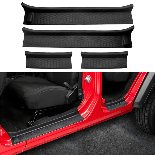 Set of 4 for 2018-2024 for Jeep for Wrangler JL JLU Door Sill Guard Protector Accessory