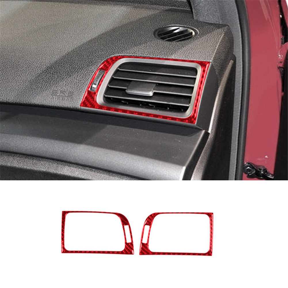 5X Red Carbon Fiber Multimedia Console Panel Cover Trim for Chrysler 200 2015-17 v