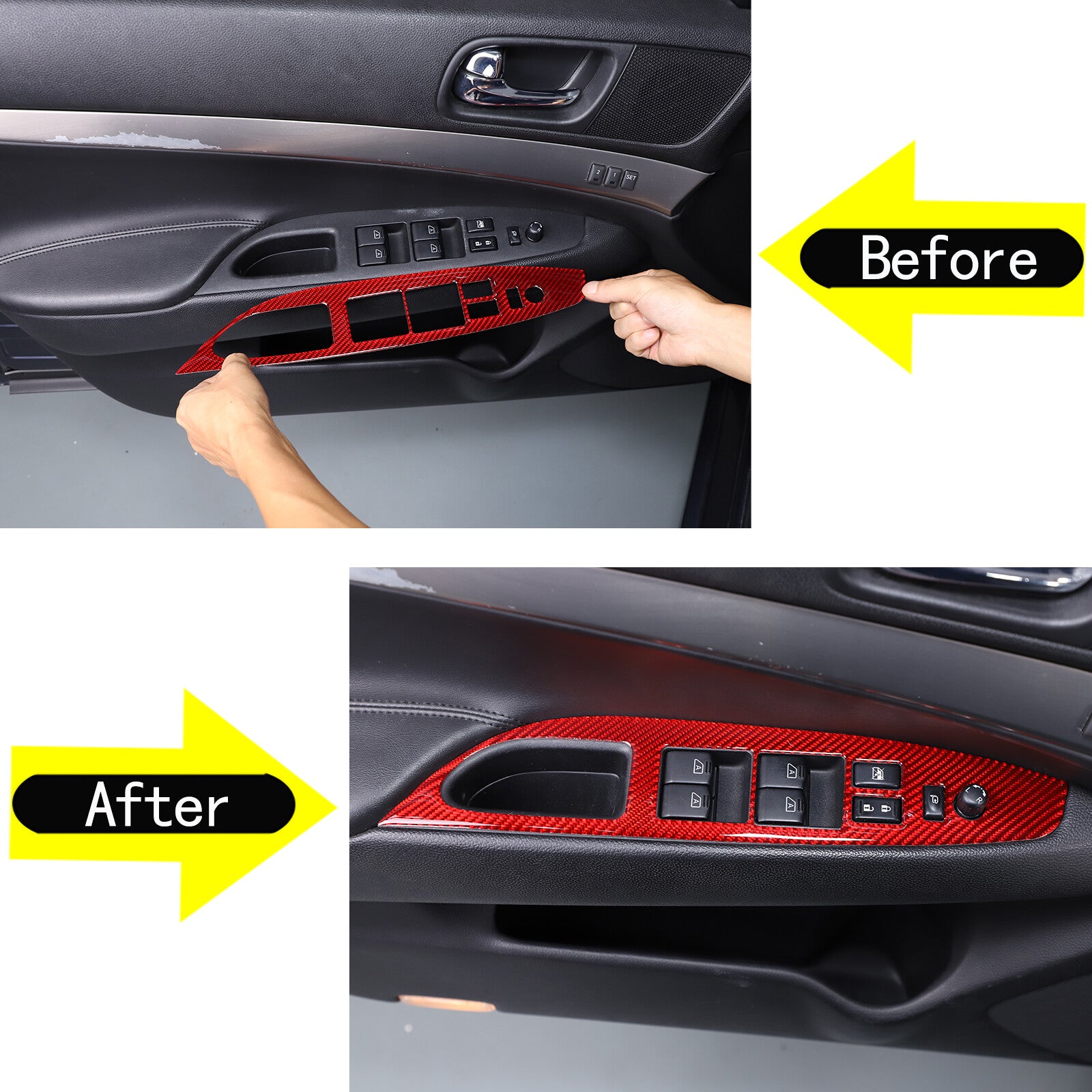 Carbon Fiber ABS Center Console Gear Shifter Cover for FJ Cruiser 2007 - 2021- v