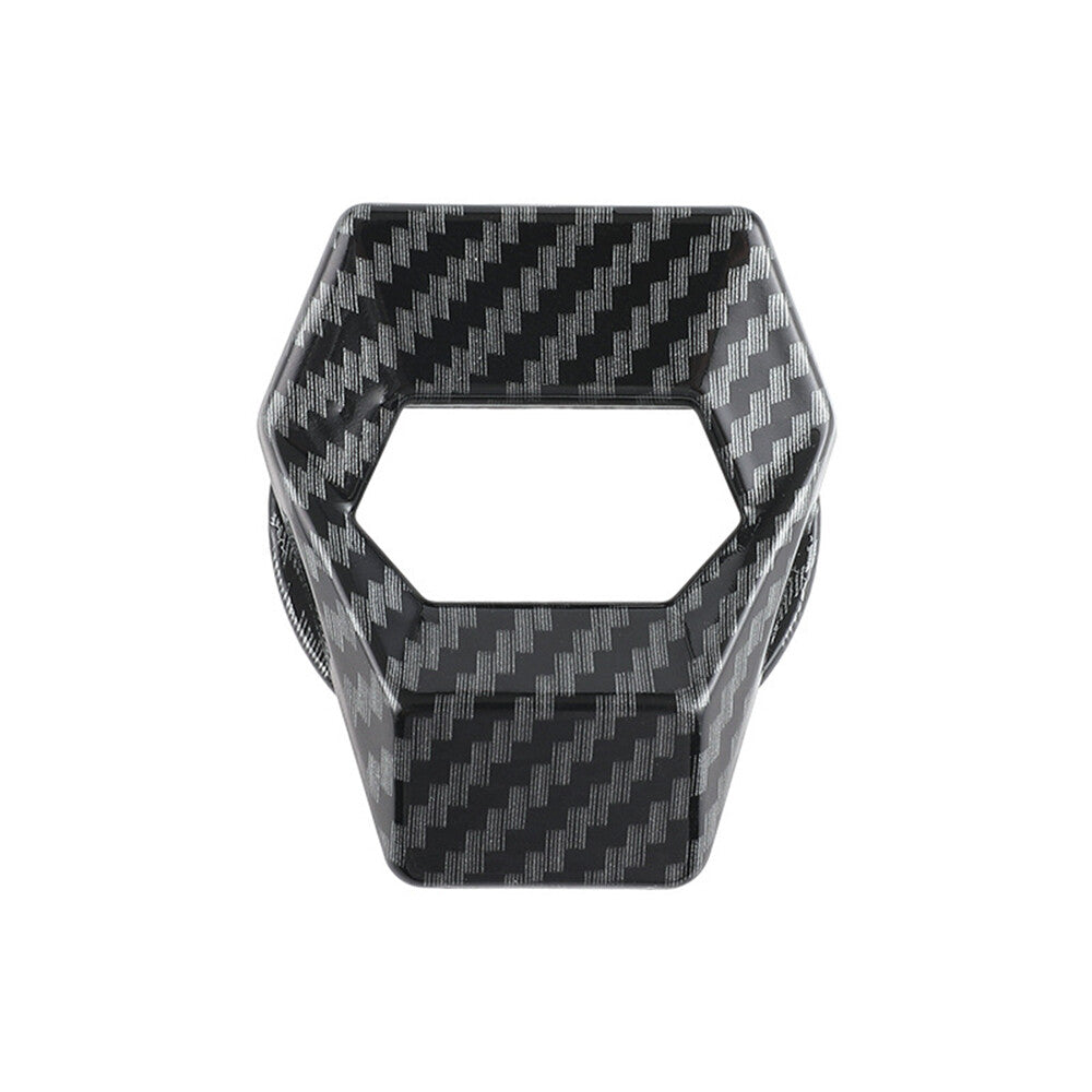 Universal Car Engine Start Stop Button Cover Decorative Carbon Fiber Black