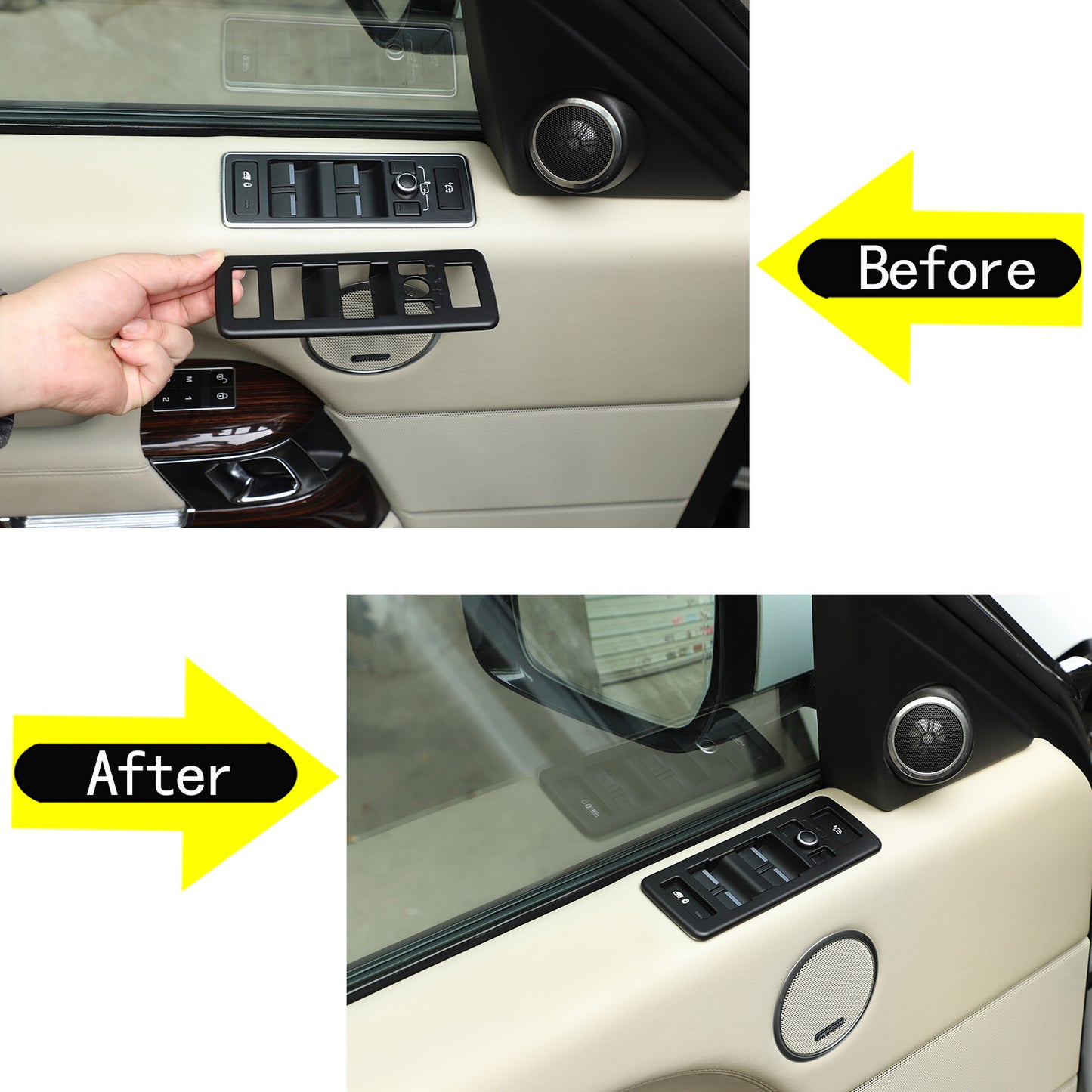 Matte black window lifter covers for Land Rover for Range Rover Sport 14-17 n