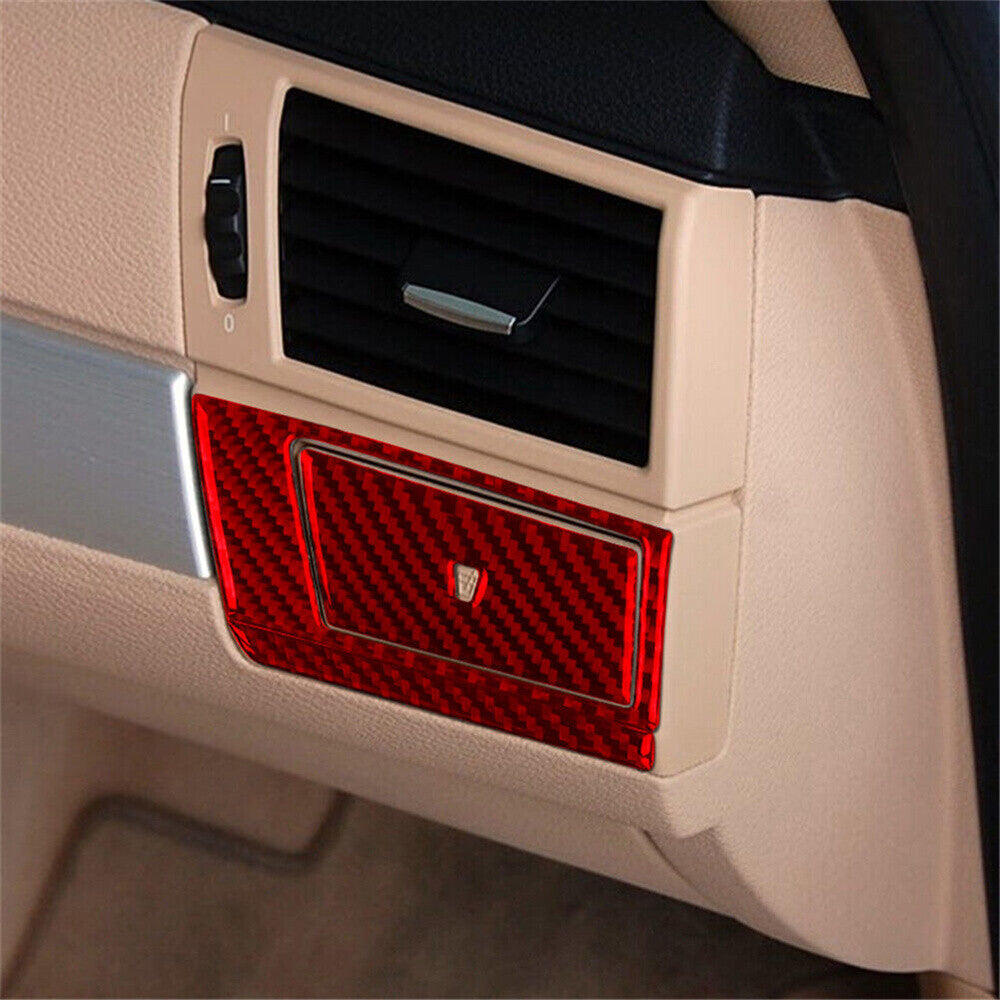 Red Carbon Fiber for Co -pilot Passenger Side Cup Holder Cover for BMW X3 E83 2004-10
