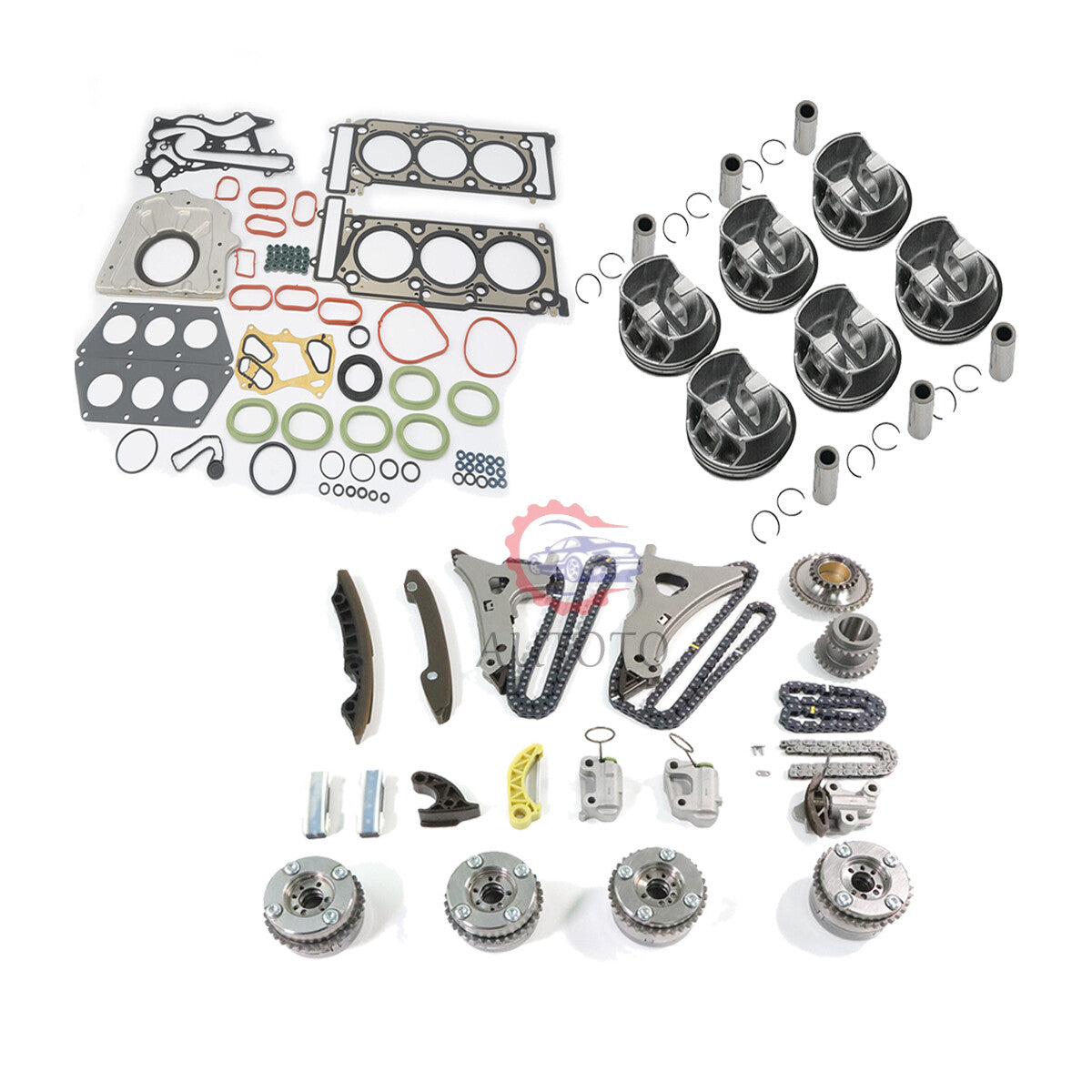 M276 3.0T Engine Rebuild Kit - Pistons Rings ¦µ88mm Timing Chain for MercedesBenz
