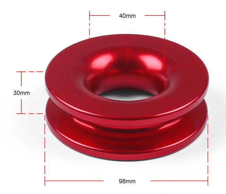Recovery Ring Snatch Block Pulley For 45,000 lbs Soft Shackle Tow Winch Rope Blk