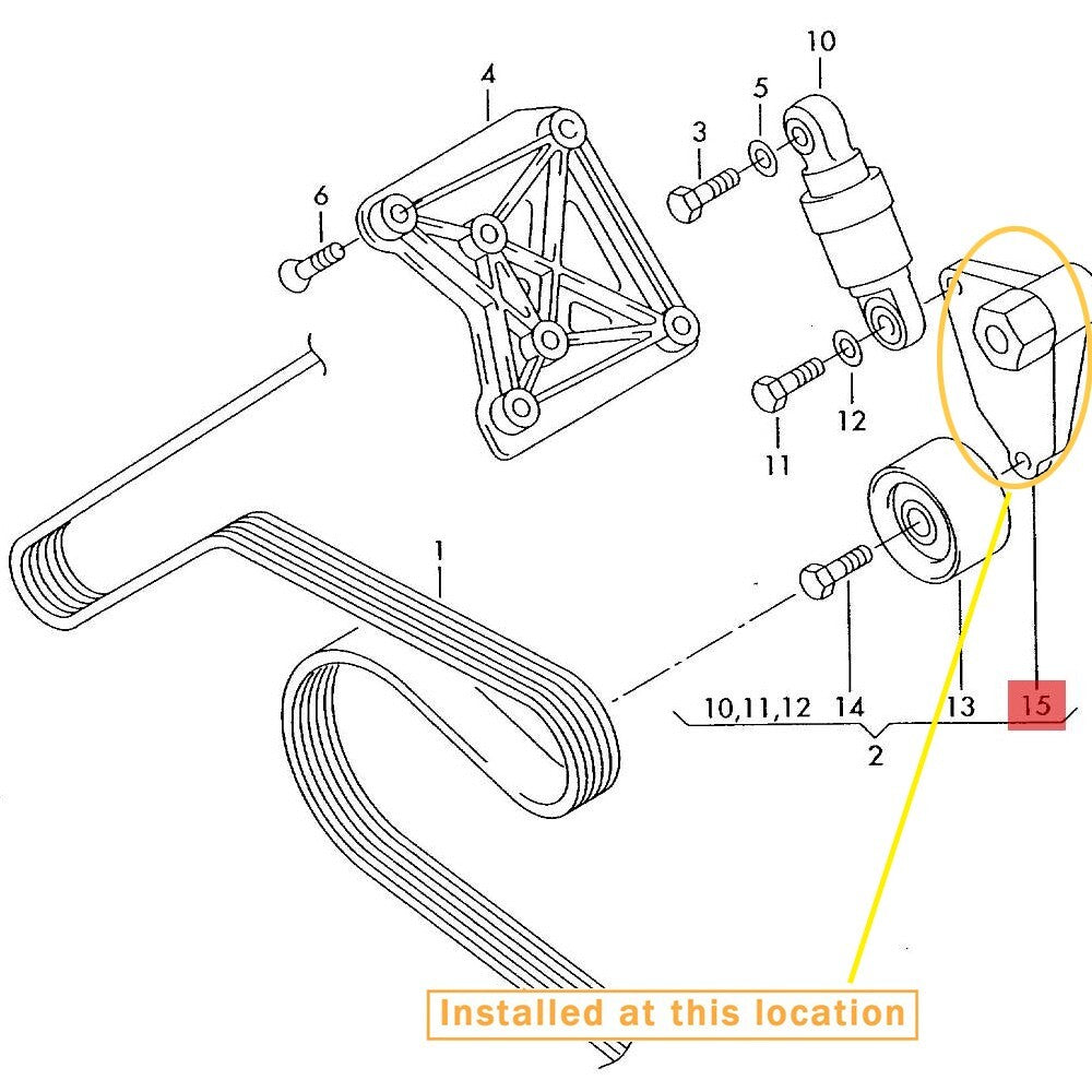 Equipment Manufacturer ( ): 07D903315J- (This refers to a specific type of tensioner for Bentley Flying Spur GT)