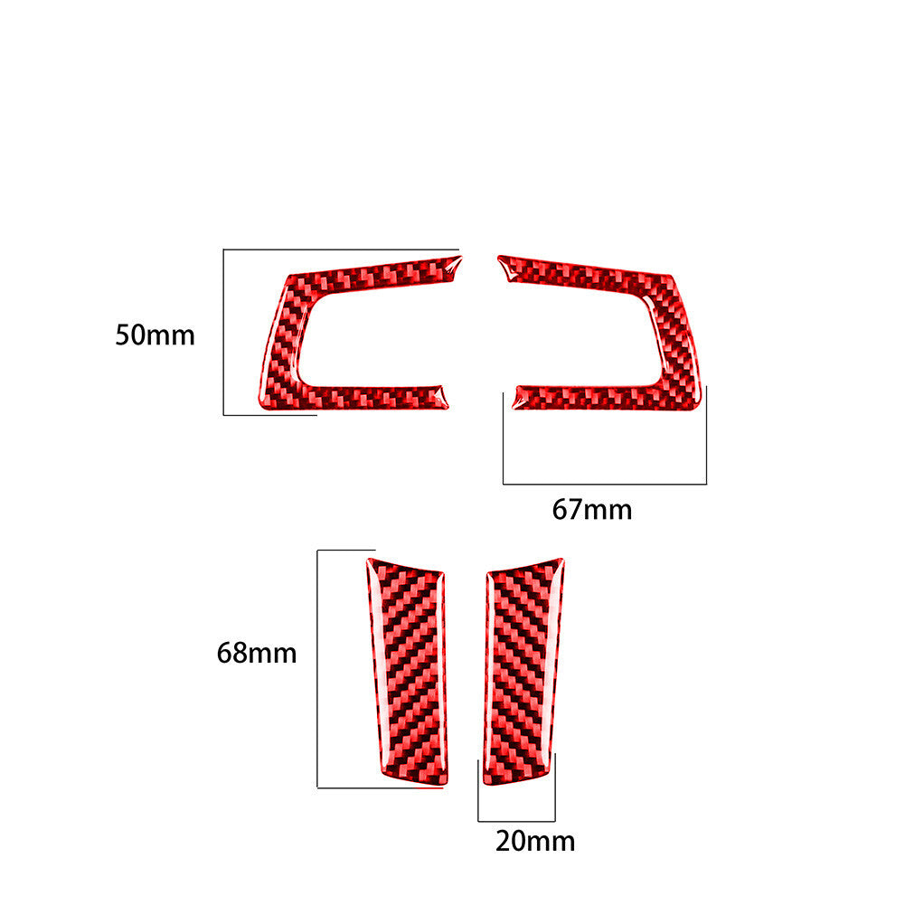4X Carbon Fiber Rear Handrail Decorative Trim Cover for Honda for Civic Coupe 13-15 v