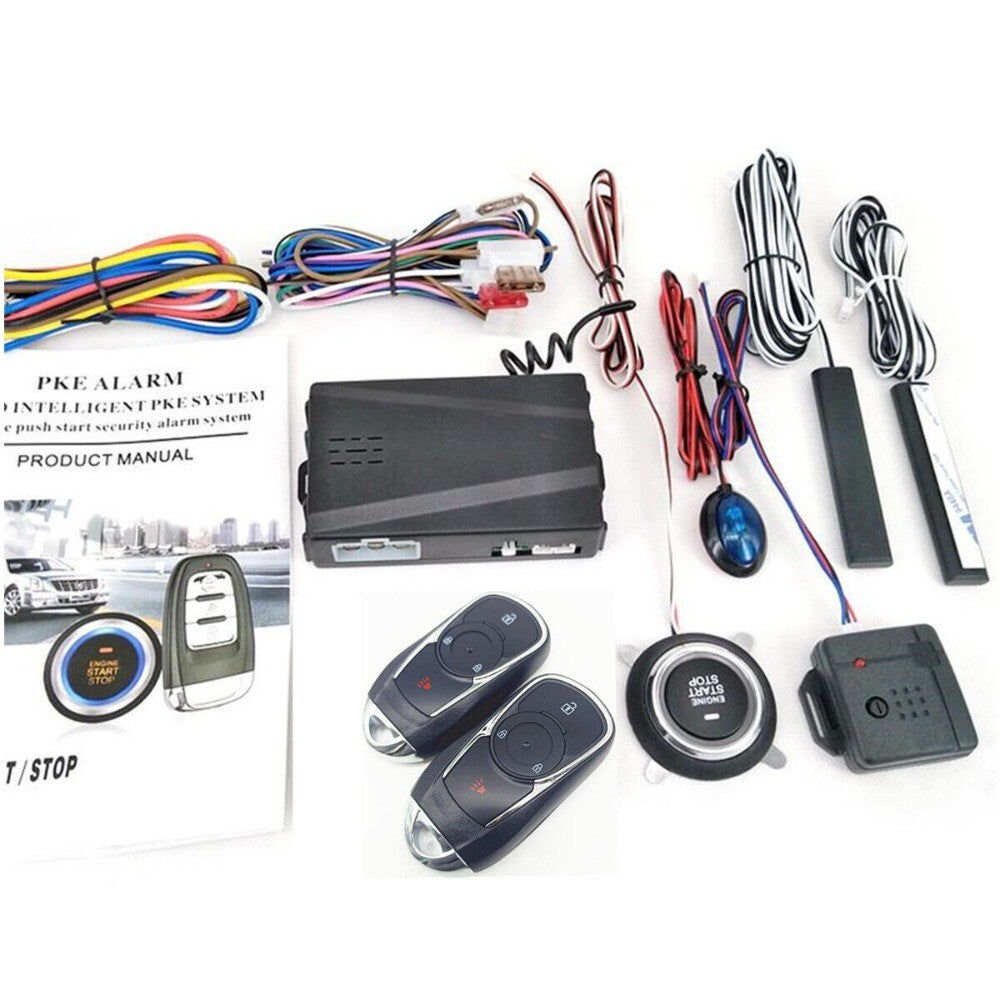 Car Keyless Entry Engine Start Alarm System Push Button Remote Starter Stop Sets n
