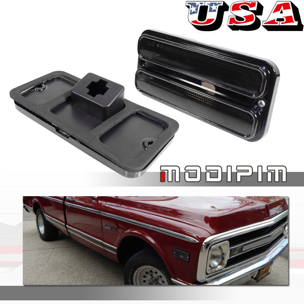Front/Rear Bumper Side Marker Light Lenses for 1968-72 for and for GMC Pickup Trucks - v