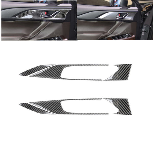 6Pcs Carbon Fiber Interior Front Door Handle Cover Trim for Mazda CX-9 2016-2022