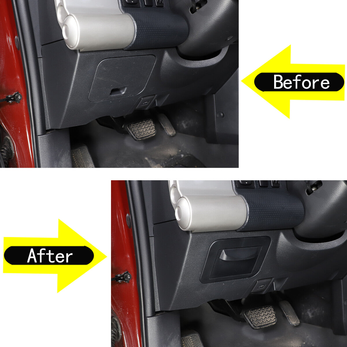 Fuse box, coin container, internal storage tray for Toyota FJ Curiser 2007 - 2021, Black. Q